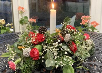 Table decorations added to the festive atmosphere at Wokingham Probus Club's Christmas celebration. Picture: Wokingham Probus