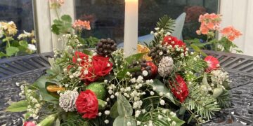 Table decorations added to the festive atmosphere at Wokingham Probus Club's Christmas celebration. Picture: Wokingham Probus