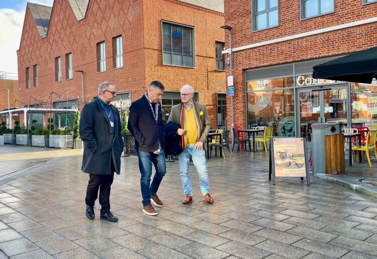 The trio in Peach Pl\ce. Pic:Andrew Batt.