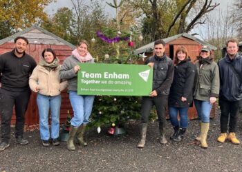 Arena Offices and The Niche Partnership helped maintain Enham Trust?s Christmas tree field and wonderland.