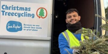 Sue Ryder volunteers will collect real Christmas trees for recycling. Booking is open online. Picture: courtesy of WBC