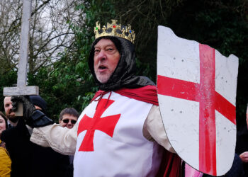 Yateley Morris Men - took their traditional Mummers play to pubs throughout Wokingham. Pic: Andrew Batt.
