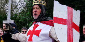 Yateley Morris Men - took their traditional Mummers play to pubs throughout Wokingham. Pic: Andrew Batt.