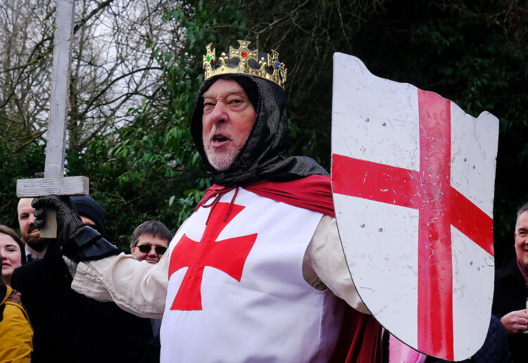 Yateley Morris Men - took their traditional Mummers play to pubs throughout Wokingham. Pic: Andrew Batt.