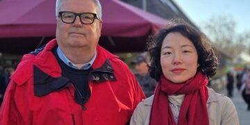 Cllr Greg Bello and MP Yun Yang.