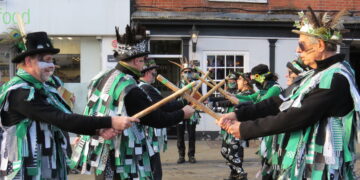 OBJ Morris dancers organised the wassail in market Place, Wokingham Picture: Sue Corcoran