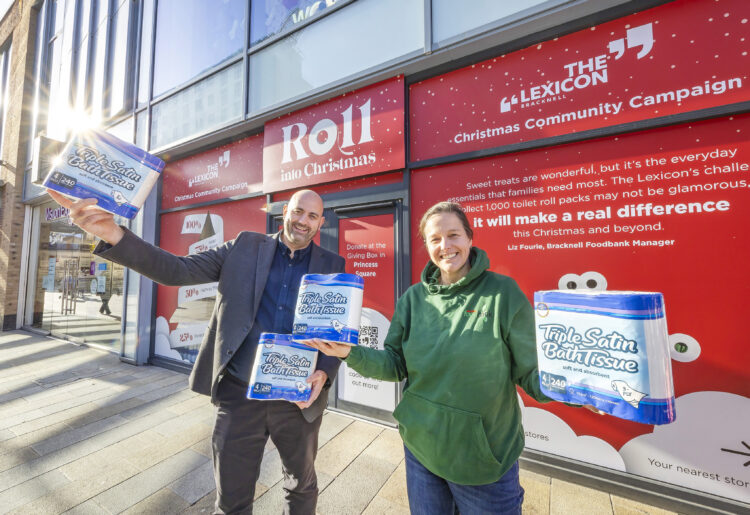 The Lexicon has launched its Christmas charity appeal in aid of Bracknell Foodbank. Pic: Stewart Turkington.