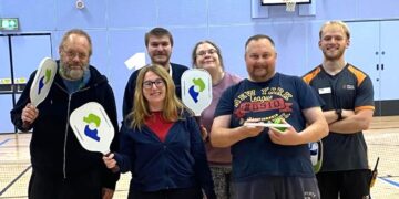 Members of CLASP will be cheering on their fitness teacher James McBride (r) when he takes part in the Wokingham Half Marathon in February. Picture: CLASP