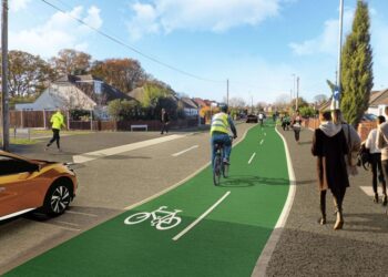 A CGI of the proposed 'active travel route' in Woodlands Avenue, Woodley. Credit: Wokingham Borough Council