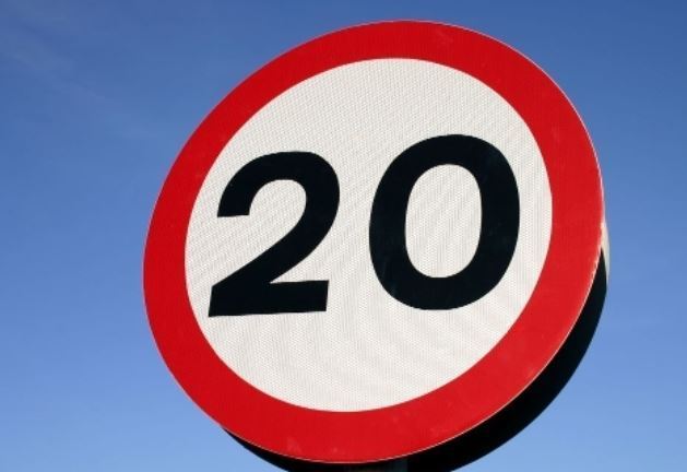 20mph speed sign