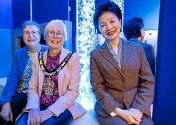 was officially opened by Wokingham borough mayor, Cllr Carol Jewell( centre).