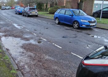 Lots of free parking spaces in Ormonde Road, Wokingham (7.30 am February 4th 2026)