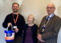 chairman John Briault (right) with Luke Robson and Wendy Gouldthorpe at Probus's February meeting. Picture Wokingham Probus Club
