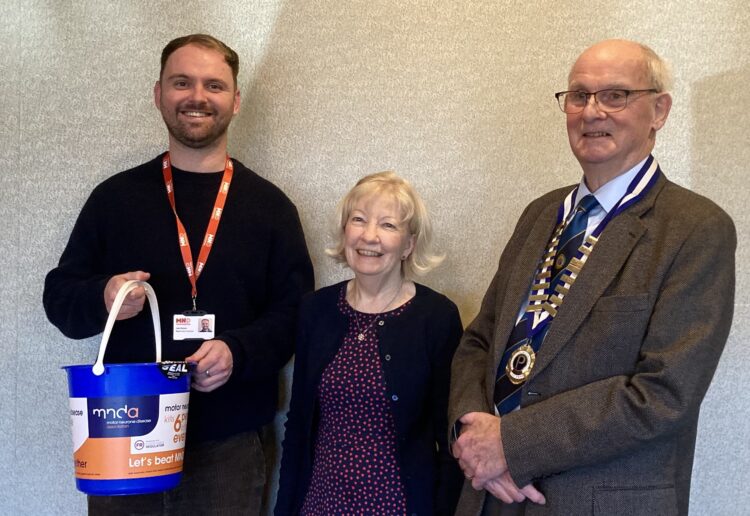 chairman John Briault (right) with Luke Robson and Wendy Gouldthorpe at Probus's February meeting. Picture Wokingham Probus Club
