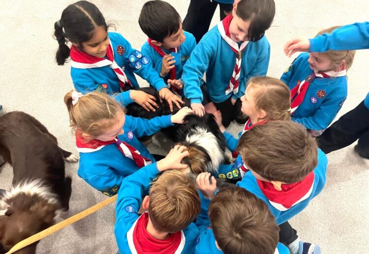 4th Wokingham Beavers loved meeting Richard, Suki and Molly from BSAR. Picture: 4th Wokingham Beavers