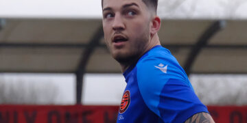 Connor Richardson scored twice. Pic: Andrew Batt.