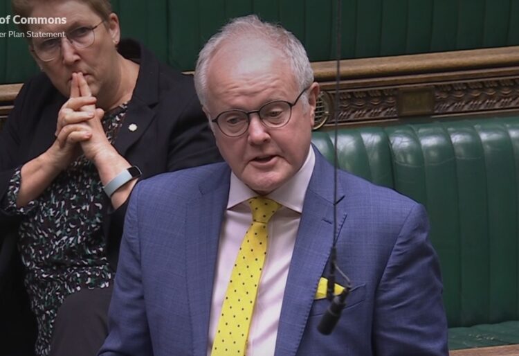 Clive Jones MP speaking in the House of Commons