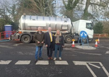 Clive Jones with Cllr Catherine Glover and former councillor Chris Johnson.