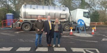 Clive Jones with Cllr Catherine Glover and former councillor Chris Johnson.
