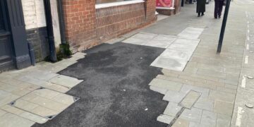 The pavement in Market Pl\ce. Pic: Emma Merchant.