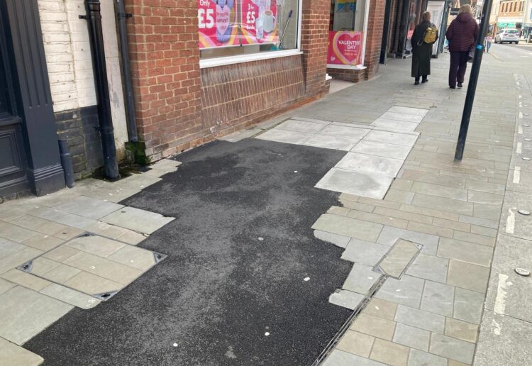 The pavement in Market Pl\ce. Pic: Emma Merchant.