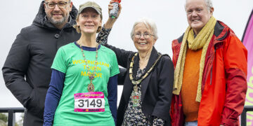 Event sponsor David Cliff with with Cllr Lou Timlin (town mayor), Cllr Carol Jewell (borough mayor), and MP Clive Jones. Pic: Stewart Turkington.