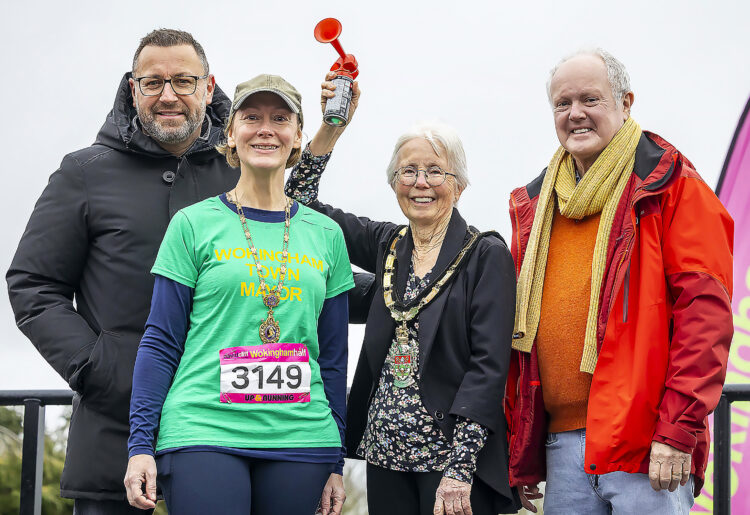 Event sponsor David Cliff with with Cllr Lou Timlin (town mayor), Cllr Carol Jewell (borough mayor), and MP Clive Jones. Pic: Stewart Turkington.
