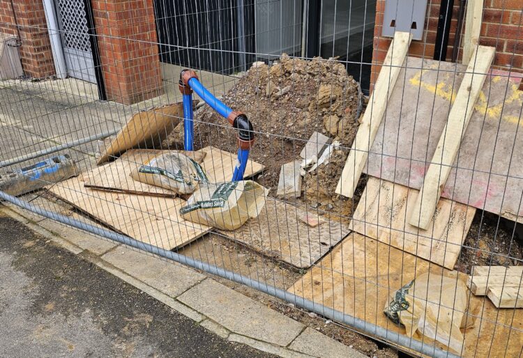 Standing Water Pipe in Newlands Place, Bracknell