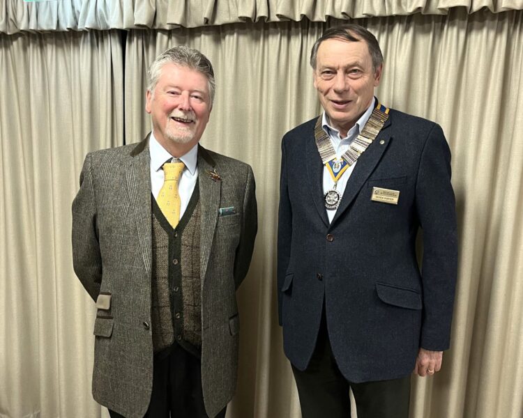 Alan Long (left) with Derek Porter, at Easthampstead Rotary Club. Picture courtesy of Rotarians