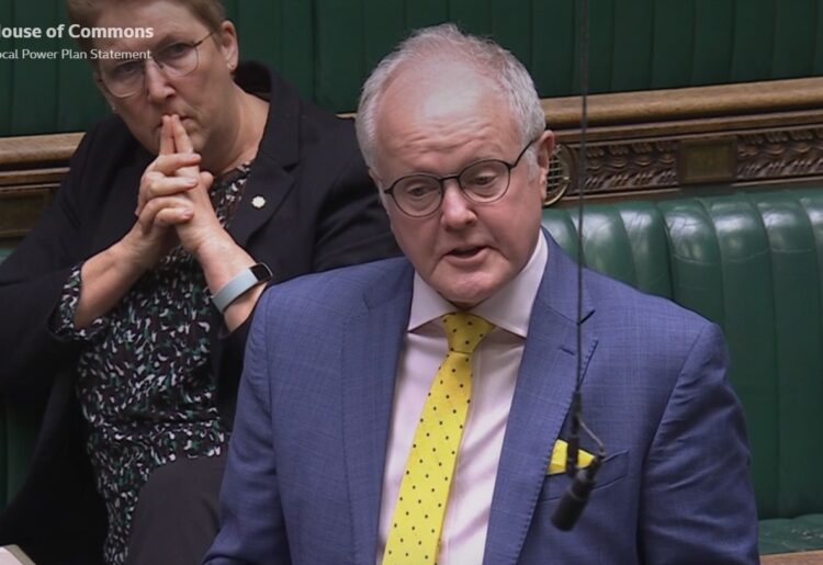 Clive Jones MP speaking in the House of Commons
