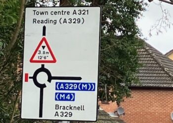 Road to nowhere currently, except Tesco Wokingham car park. Road signs caused amusement. Picture: sent by member of the public