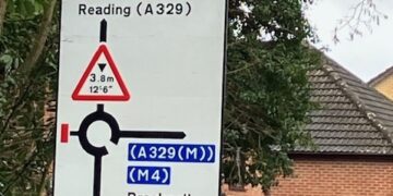 Road to nowhere currently, except Tesco Wokingham car park. Road signs caused amusement. Picture: sent by member of the public