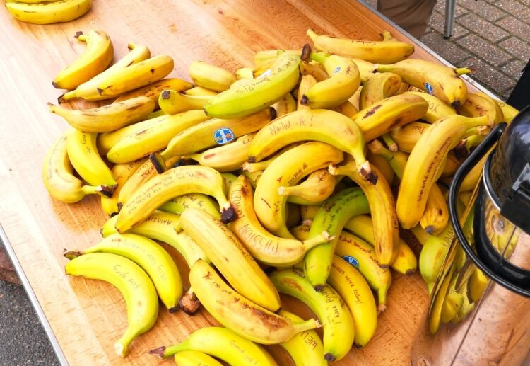 Members of Wokingham Baptist Church's ReGen youth gave out bananas and hot chocolate to Wokingham Half Marathon runners. Picture WBChurch
