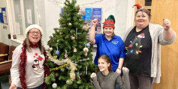Families were able to enjoy Christmas fun at a party organised for Grub Club members in Wokingham's Cornerstone building. Picture: Emma Merchant