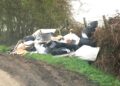 Two fly-tips in Warfield already this month, have included roofing materials dumped in Wellers Lane. Picture: Bracknell Forest Council