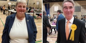 Councillor Pauline Jorgensen, speaking as a Conservative councillor for Radstock ward on Earley Town Council, and Stephen Conway, the Lib Dem leader of Wokingham Borough Council. Credit: LDRS