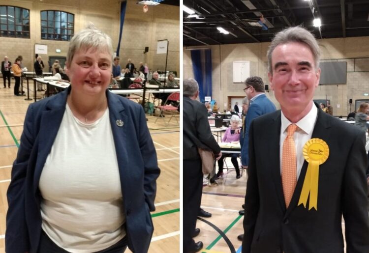 Councillor Pauline Jorgensen, speaking as a Conservative councillor for Radstock ward on Earley Town Council, and Stephen Conway, the Lib Dem leader of Wokingham Borough Council. Credit: LDRS