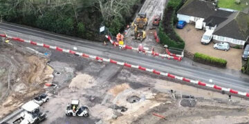 The road is now closed. Pic: WBC.