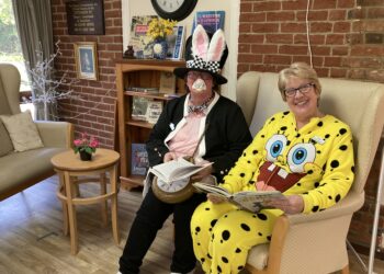 Diners at WADE Day Centre celebrated the launch of a new book corner with a book-themed lunch on World Book Day. Picture: Emma Merchant