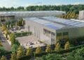 A CGI of a plan to replace Shire Hall, the former Berkshire County Council offices in Shinfield Park with six logistics units. Credit: Fiera Real Estate / Wrenbridge.