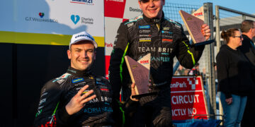 Images from BRITCAR Championship Round 1 at Donington Part Circuit featuring the Team BRIT GT4 McLaren 570S piloted by Aaron Morgan and Bobby Trundley as well as the GT4 BMW M4 Piloted by Asha Silva and Noah Cosby on the weekend of the 21st of March 2026