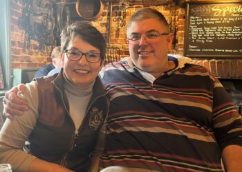 Councillor David Edmonds (Conservative, Spencers Wood and Swallowfield) with his wife Laura at the George and Dragon pub in Swallowfield. Credit: David Edmonds, Wokingham Conservatives