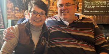 Councillor David Edmonds (Conservative, Spencers Wood and Swallowfield) with his wife Laura at the George and Dragon pub in Swallowfield. Credit: David Edmonds, Wokingham Conservatives