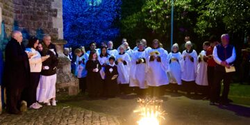 Easter Sunday began at St Paul's Church very early in the morning. Picture: Emma Merchant
