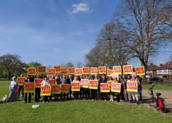 The Labour Party rally at Prospect Park in West Reading on Wednesday, April 8. Credit: James Aldridge, Local Democracy Reporting Service