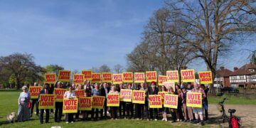 The Labour Party rally at Prospect Park in West Reading on Wednesday, April 8. Credit: James Aldridge, Local Democracy Reporting Service
