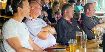 Spectators at Emmbrook Sports and Social Club last Sunday. Pic: Andrew Batt.