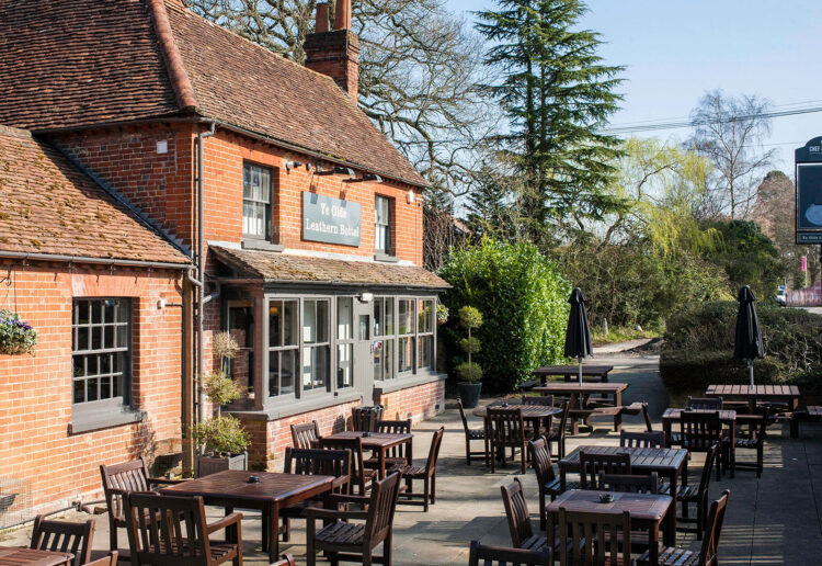Ye Olde Leathern Bottel pub on Barkham Road.