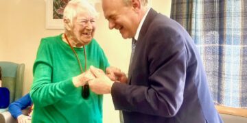 Sir Ed Davey in Finchampstead. Pic: Andrew Batt