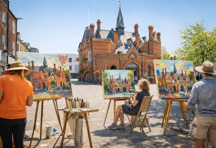 Visitors to Wokingham in June will be able to see artists at work, capturing the character of the town. Picture: R Young Art